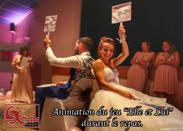 animation elle et lui repas demoiselle d honneur temoins mariage salle des fetes dj djette sud evenements sonorisation