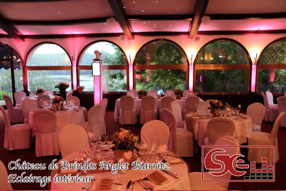 decoration mise en lumiere chateau de Brindos biarritz anglet mariage dj pays basque sud evenements