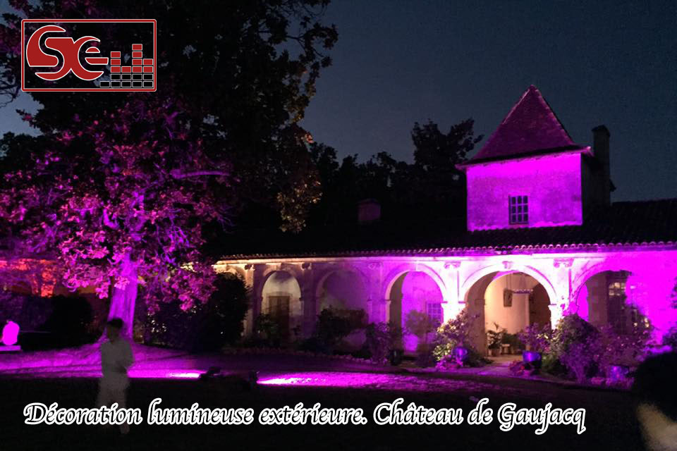 eclairage exterieur chateau de gaujacq mariage dj sud evenements sono