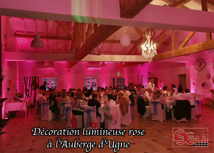 auberge d ugne mise en lumiere decoration lumineuse diner restaurant landes saubrigues sud evenements sonorisation dj mariage maries domaine de reception aquitaine