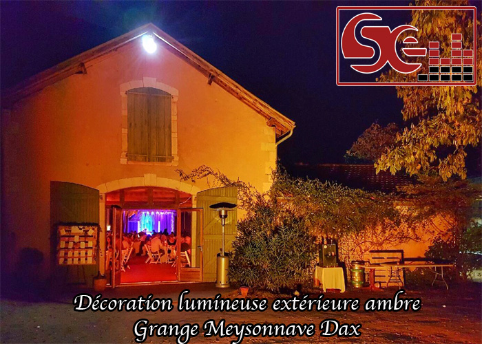 decoration lumineuse exterieure ambre grange meysonnave dax landes domaine de reception lieu dj animateur sud evenements sonorisation animation mariage seminaires anniversaire pays basque bearn musique ambiance ambre orange