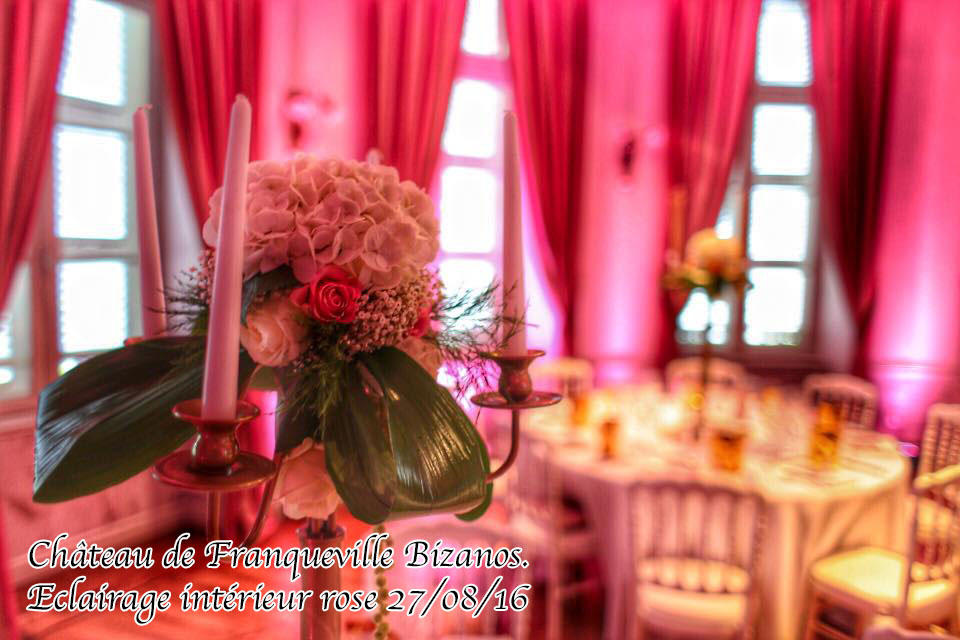 decoration fleur lumiere rotonde chateau de franqueville bizaos mariage pau dj sud evenements
