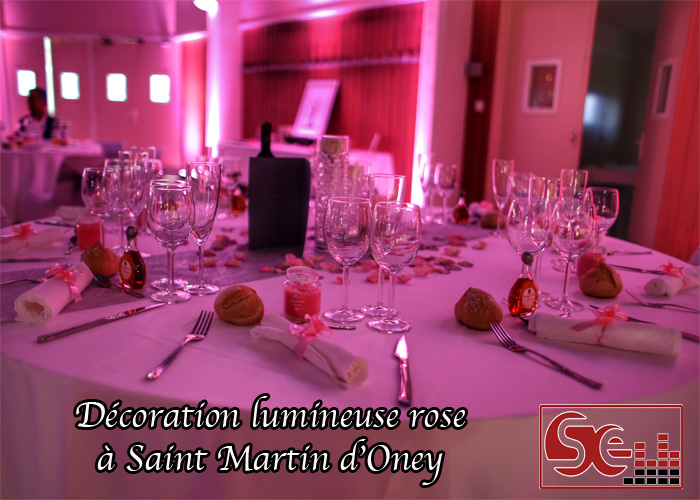 decoration lumineuse rose saint martin d oney dj djette animation mariage zone de diner eclairage
